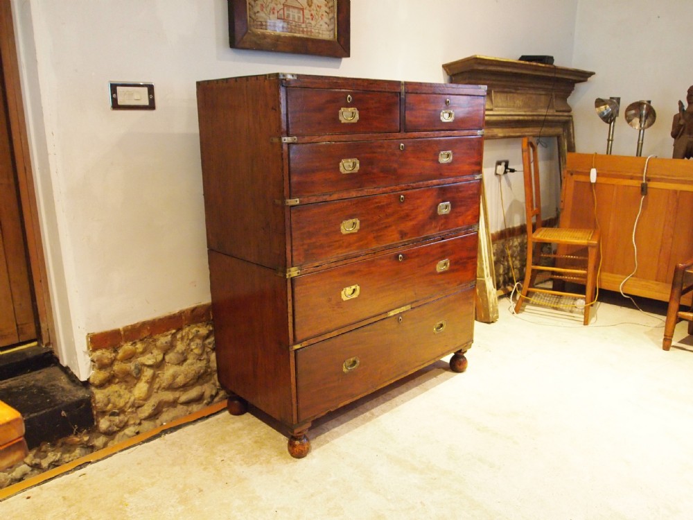 Chest of drawers Military Campaign rare William IV c1830 View II