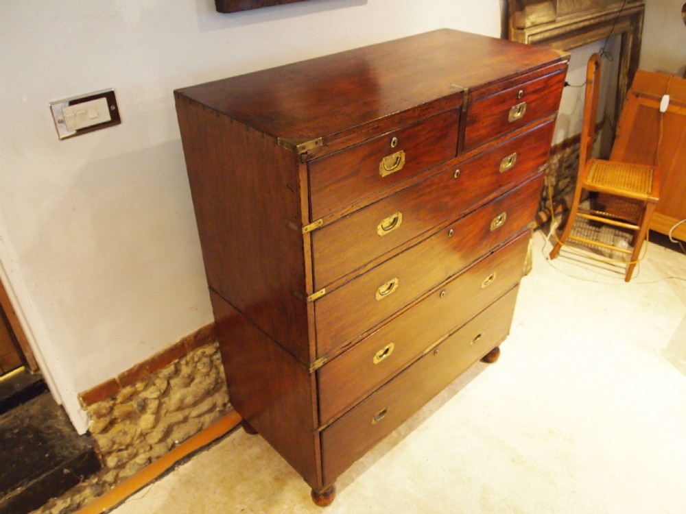 Chest of drawers Military Campaign rare William IV c1830 View V