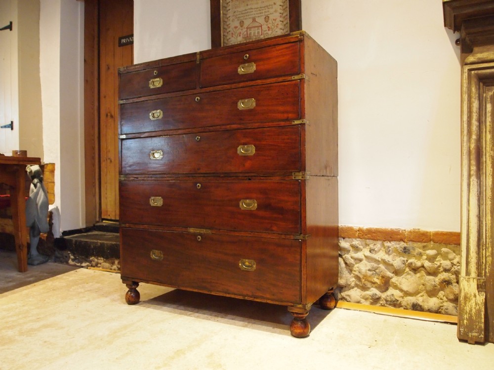 Chest of drawers Military Campaign rare William IV c1830 View VI