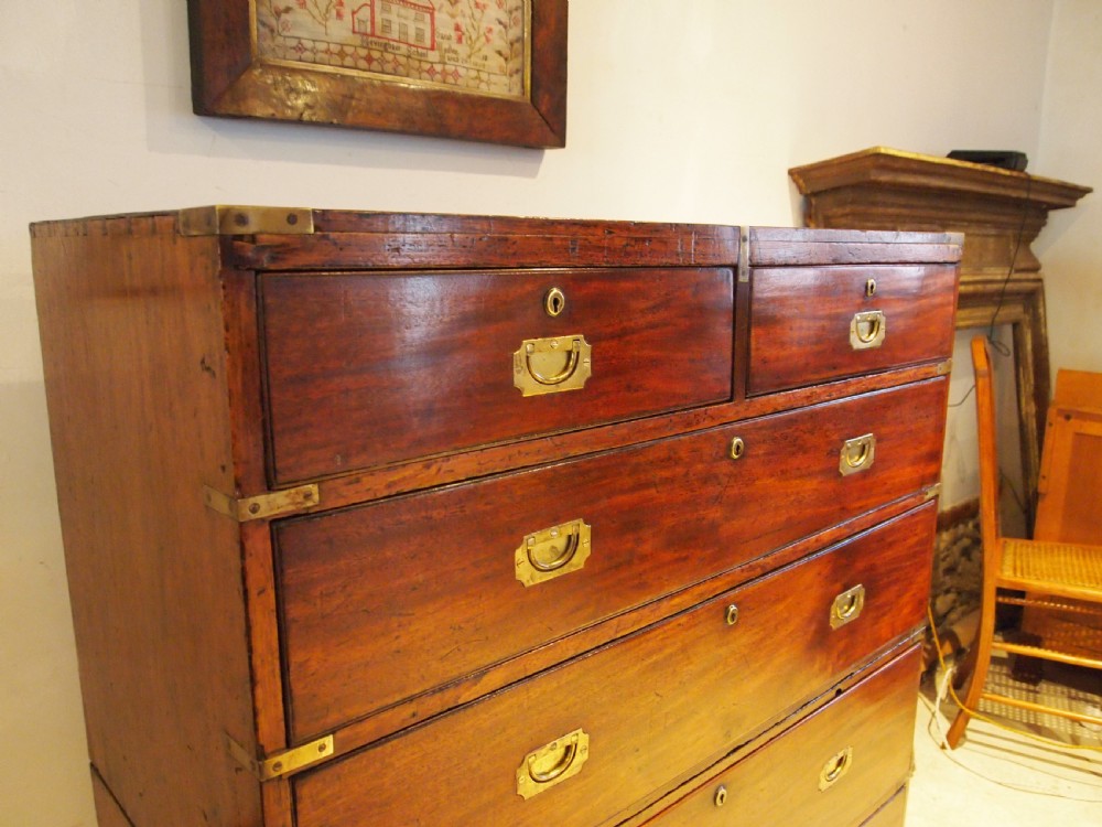 Chest of drawers Military Campaign rare William IV c1830 View VII