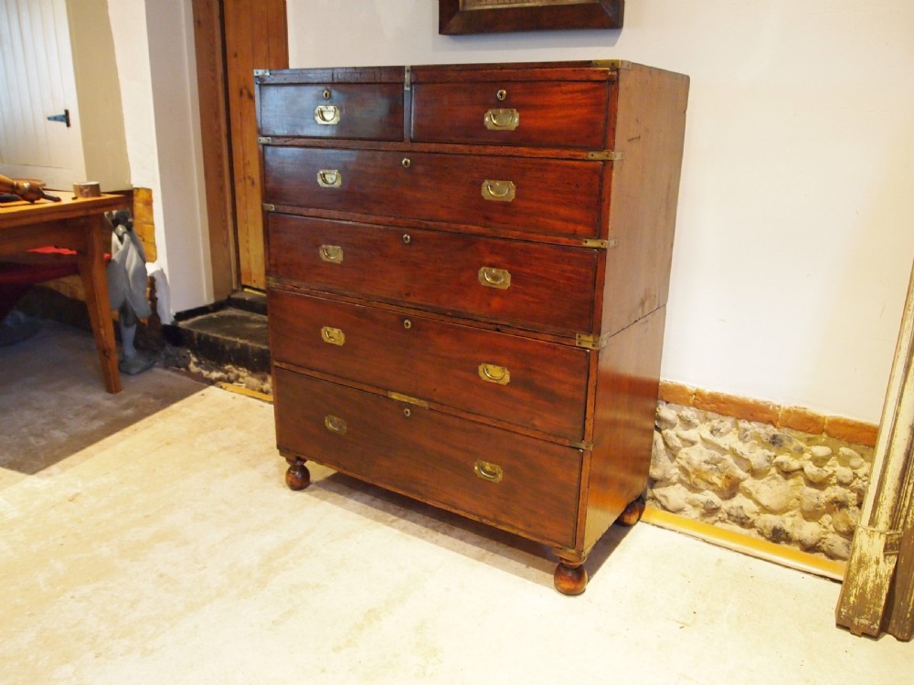 Chest of drawers Military Campaign rare William IV c1830 View VIII
