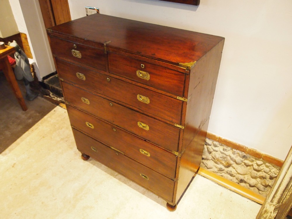 Chest of drawers Military Campaign rare William IV c1830 View X