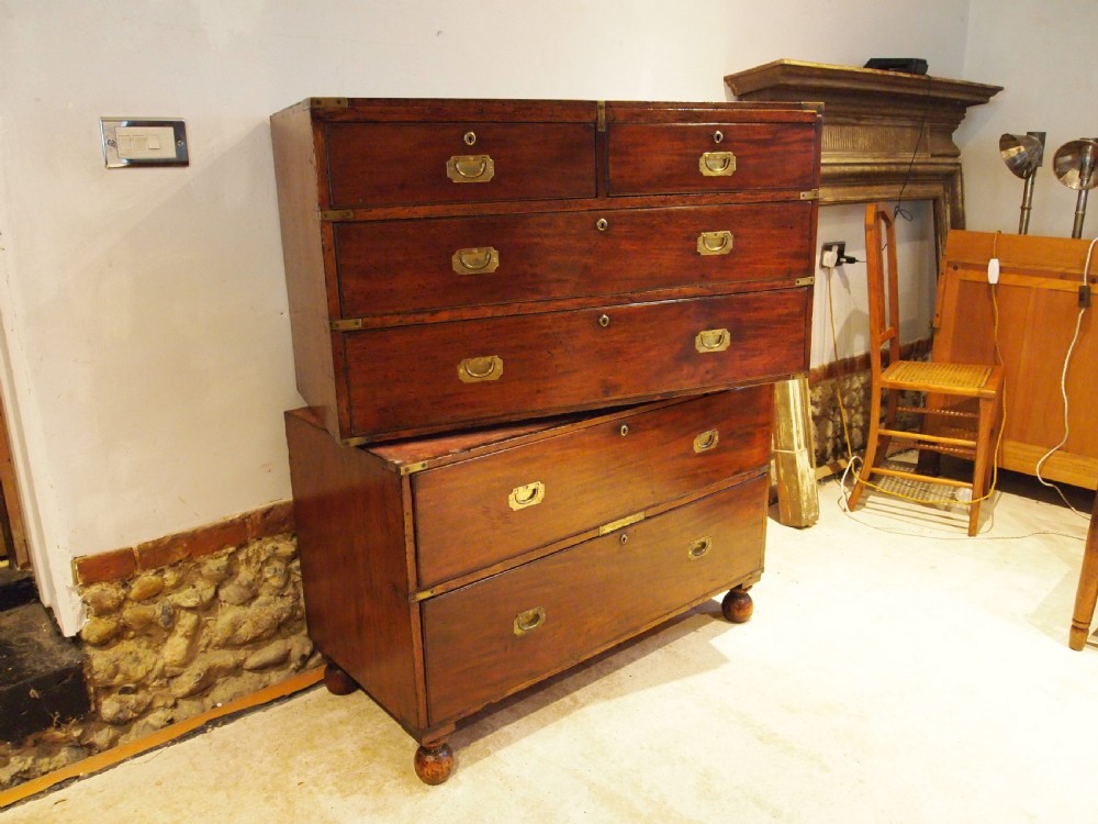 Chest of drawers Military Campaign rare William IV c1830 View XII