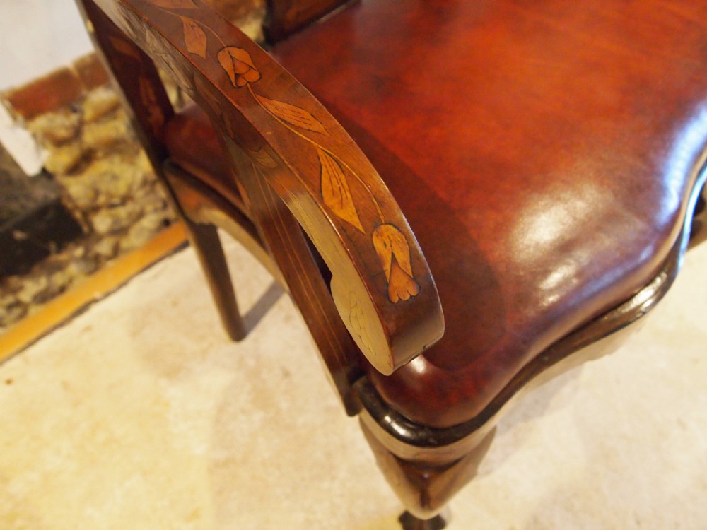Settee sofa bench stunning Walnut inlaid Dutch c1880 View III