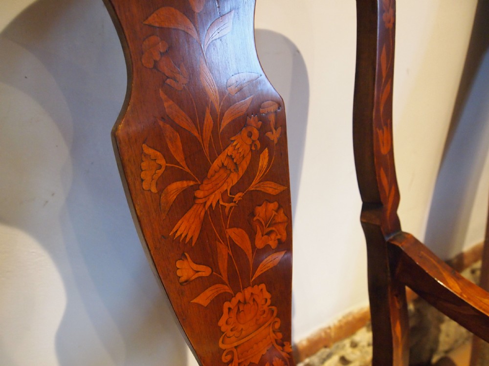 Settee sofa bench stunning Walnut inlaid Dutch c1880 View IX