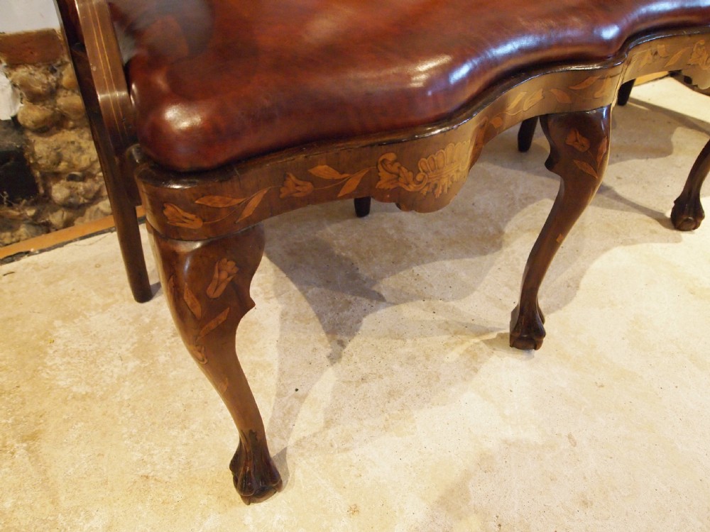 Settee sofa bench stunning Walnut inlaid Dutch c1880 View XIV