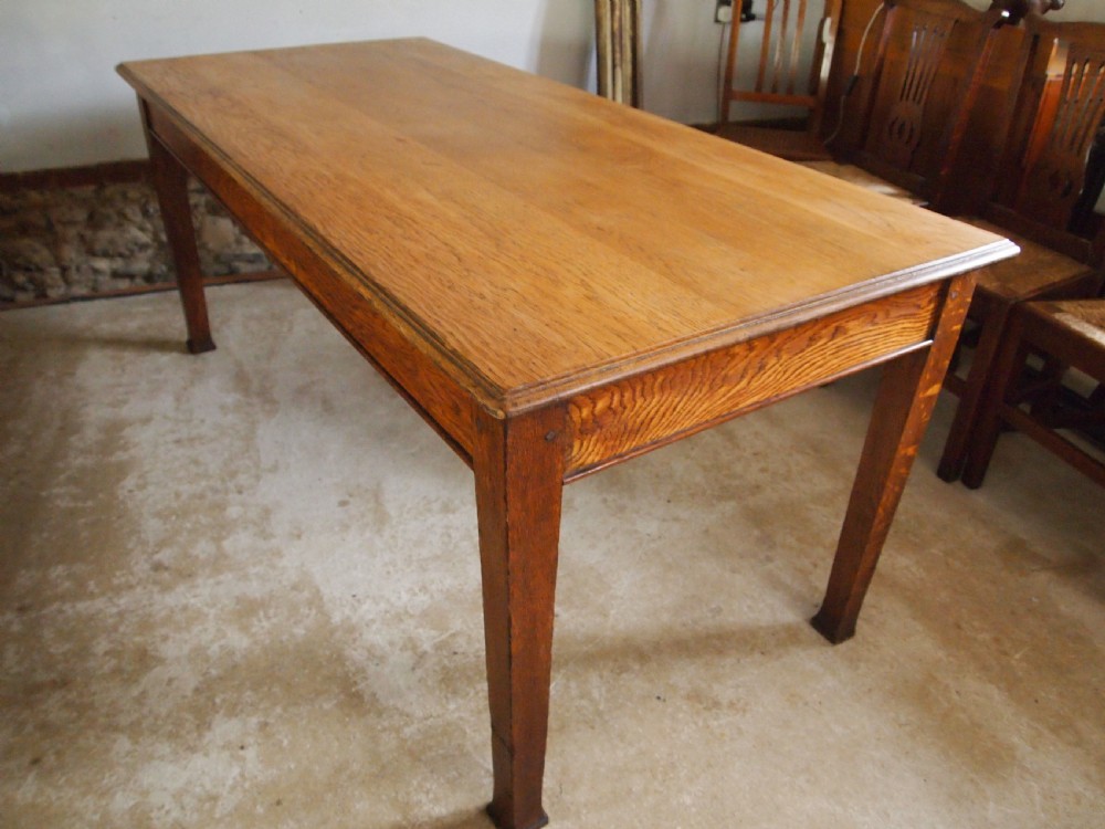 Table refectory farmhouse dining Edwardian Oak c1900