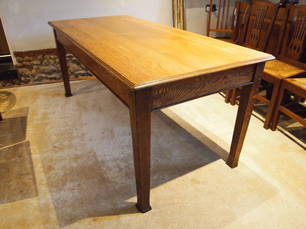 Table refectory farmhouse dining Edwardian Oak c1900 View II