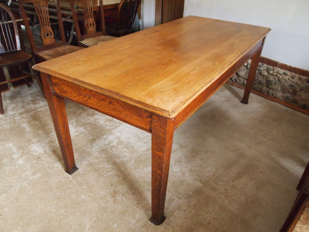 Table refectory farmhouse dining Edwardian Oak c1900 View III