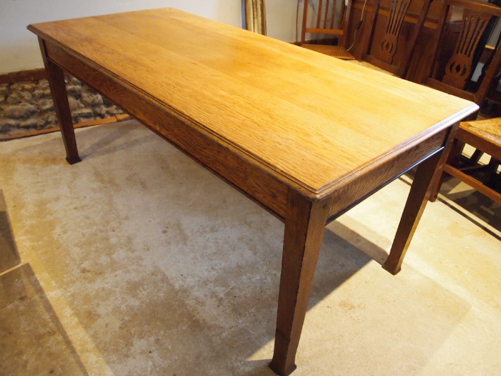 Table refectory farmhouse dining Edwardian Oak c1900 View VI