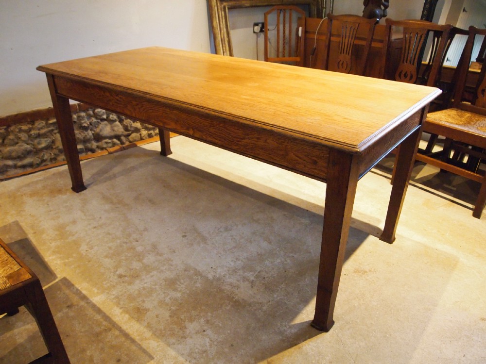 Table refectory farmhouse dining Edwardian Oak c1900 View X