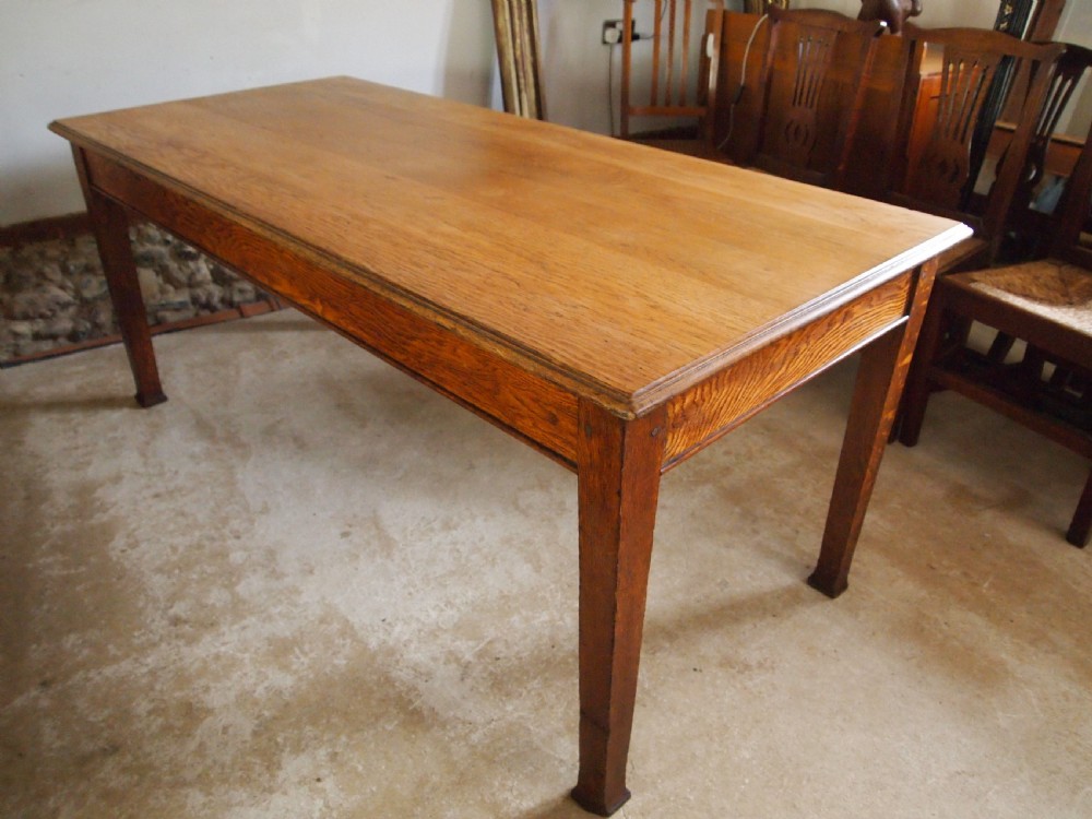 Table refectory farmhouse dining Edwardian Oak c1900 View XIII