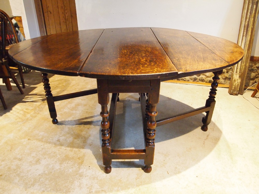 Table dining Outstanding Charles II Oak gateleg seats 8 c1680 View XIII