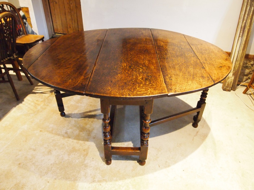 Table dining Outstanding Charles II Oak gateleg seats 8 c1680 View XV
