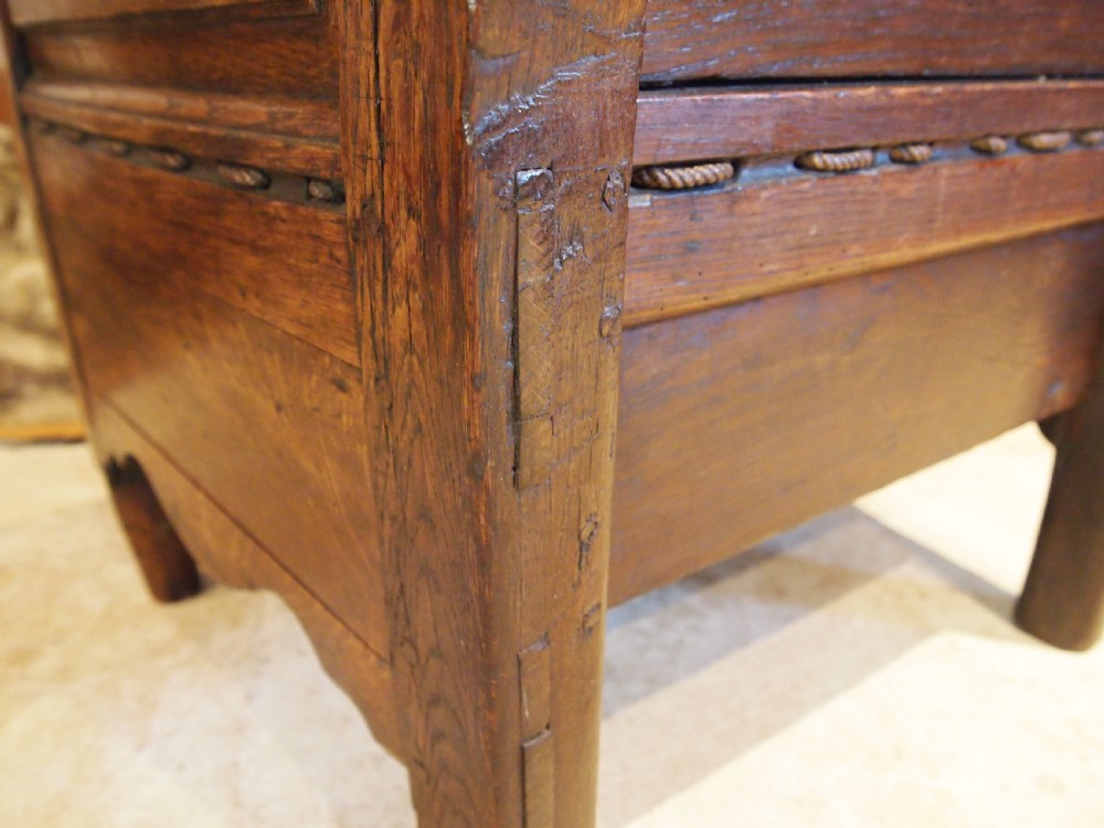 Chair outstanding George II Oak lambing chair c1760 View IX