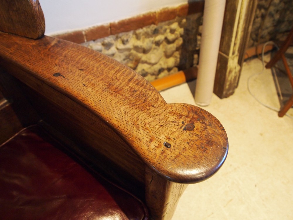 Chair outstanding George II Oak lambing chair c1760 View XI