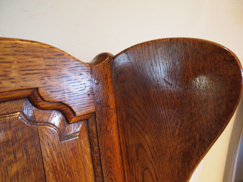 Chair outstanding George II Oak lambing chair c1760 View XVIII