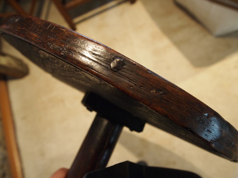 Table rare George II Elm primitive naive c1740 View VII