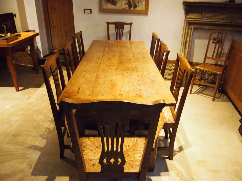Table superb refectory farmhouse French Apple wood c1800 View IX