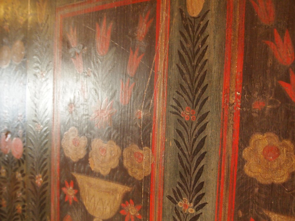 Cupboard pantry or wardrobe European large original paint c1850 View V