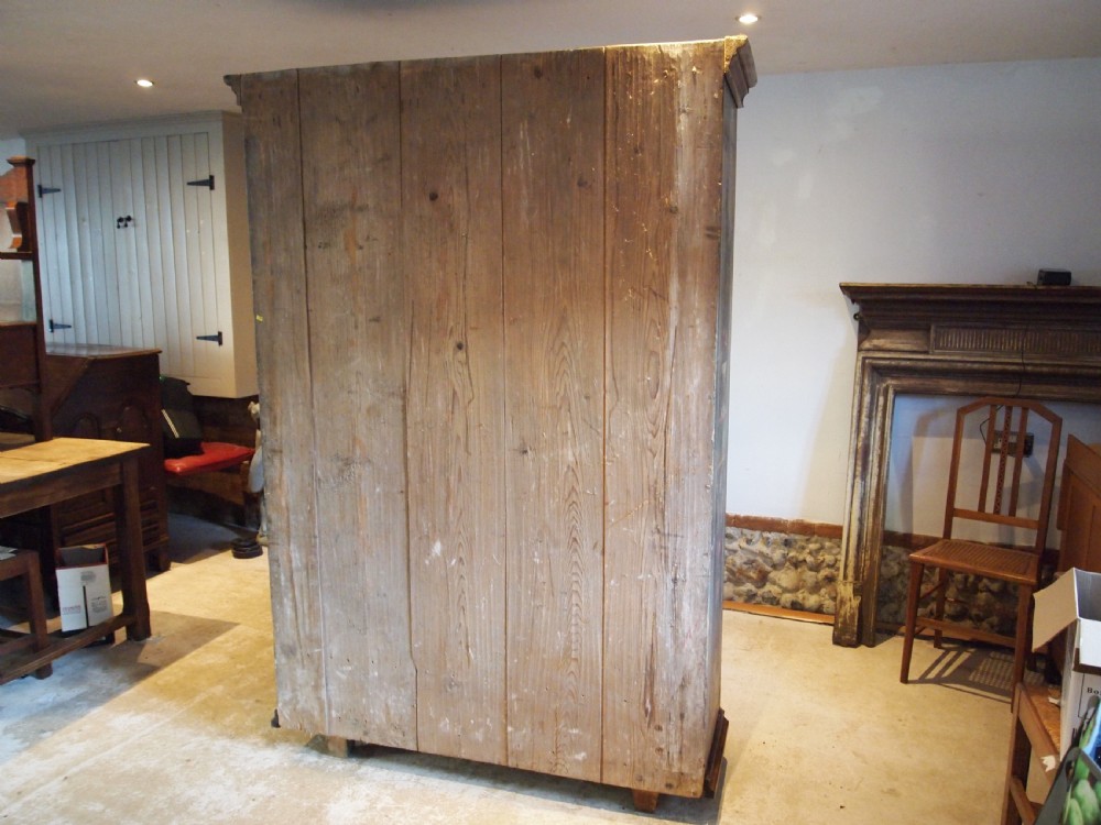Cupboard pantry or wardrobe European large original paint c1850 View X