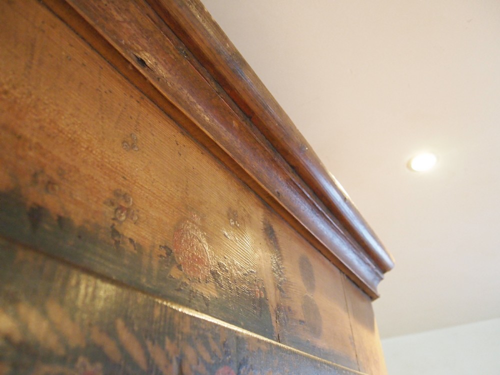 Cupboard pantry or wardrobe European large original paint c1850 View XV