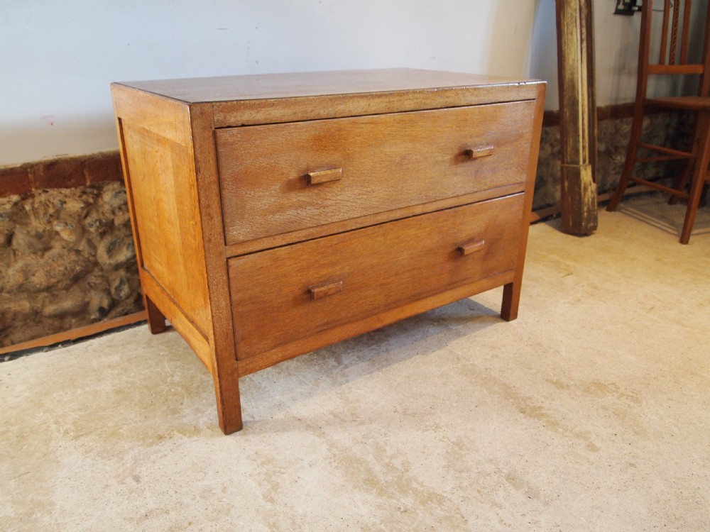 Chest of drawers Heals low chest limed Oak c1920 View II