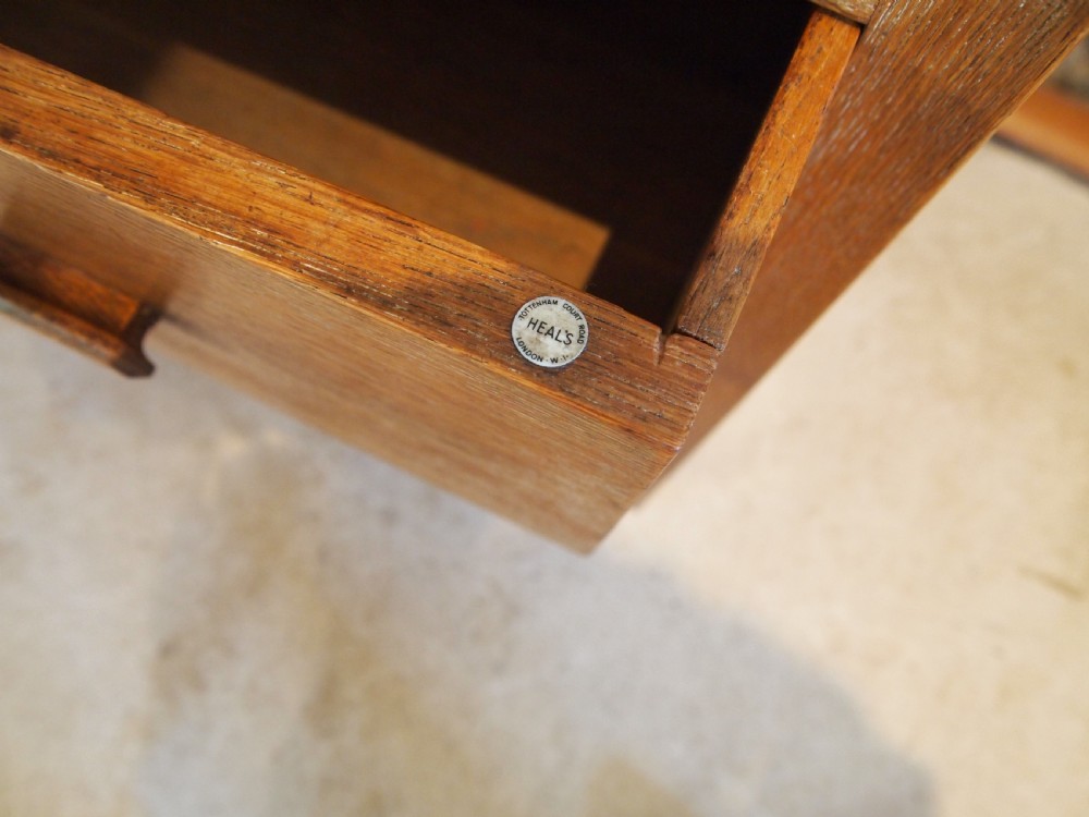 Chest of drawers Heals low chest limed Oak c1920 View IV