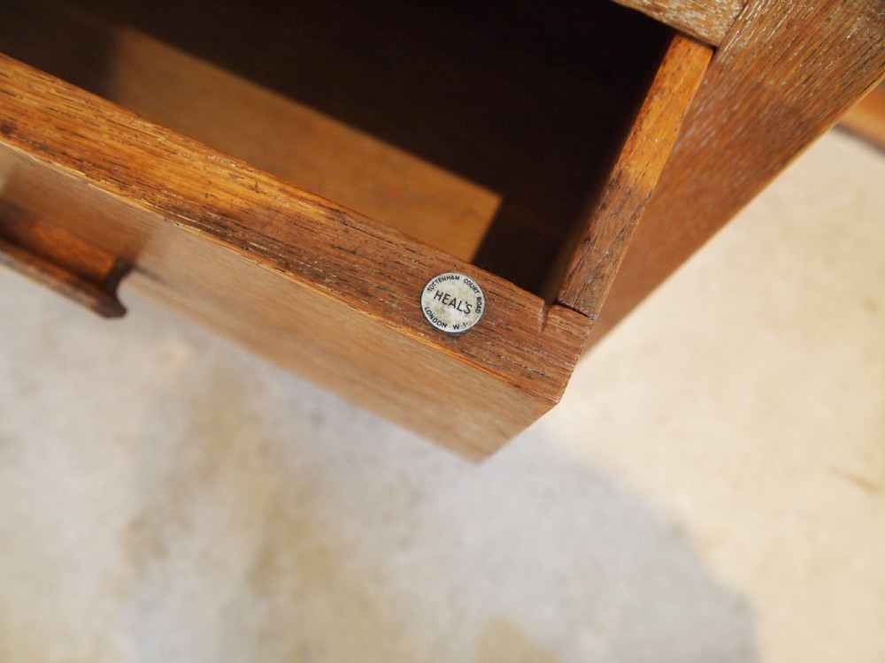 Chest of drawers Heals low chest limed Oak c1920 View XII