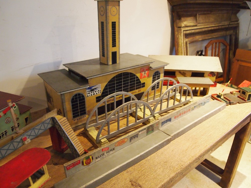 Toy models railway airport buildings scratch built dated 1944 View VI