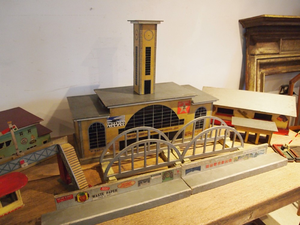 Toy models railway airport buildings scratch built dated 1944 View XVIII