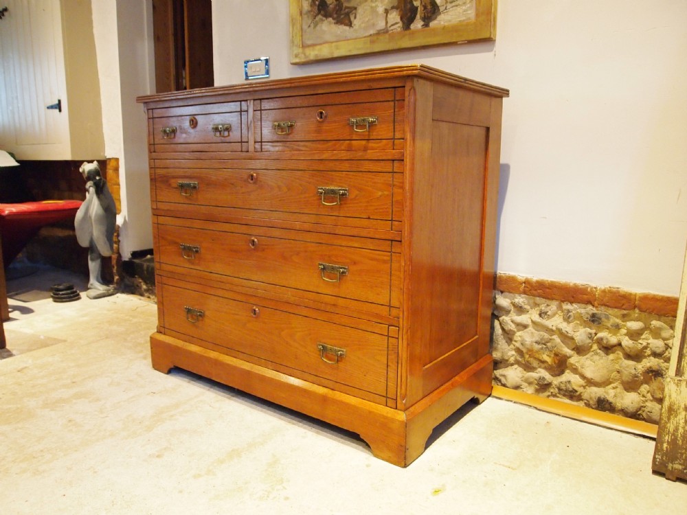 Chest of drawers rare Arts and Crafts solid English Ash c1890