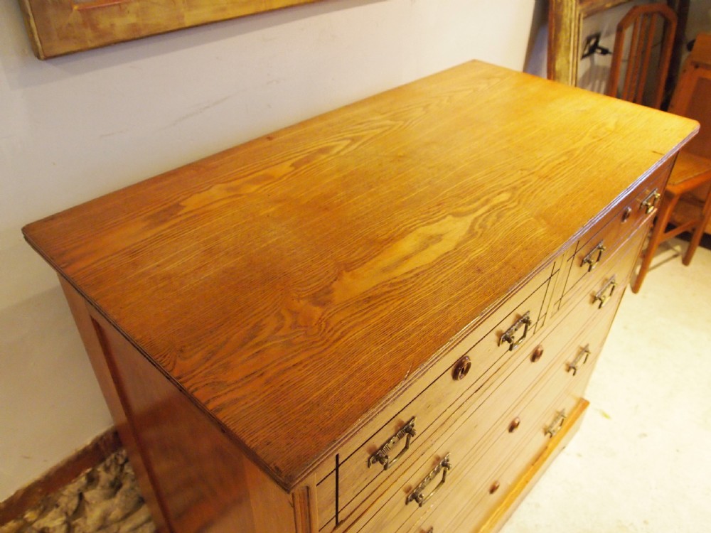 Chest of drawers rare Arts and Crafts solid English Ash c1890 View IV