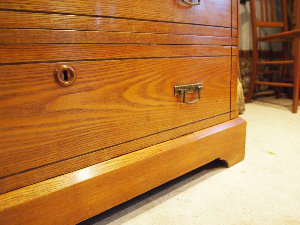 Chest of drawers rare Arts and Crafts solid English Ash c1890 View VII