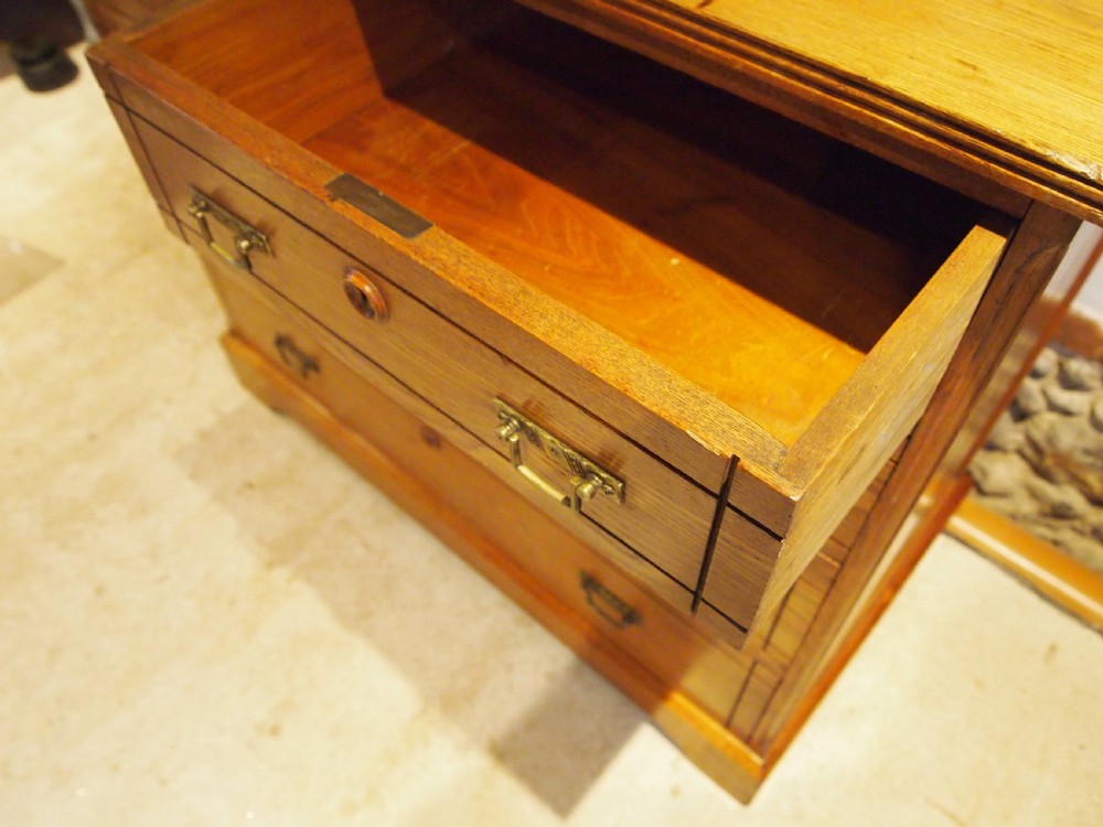 Chest of drawers rare Arts and Crafts solid English Ash c1890 View X