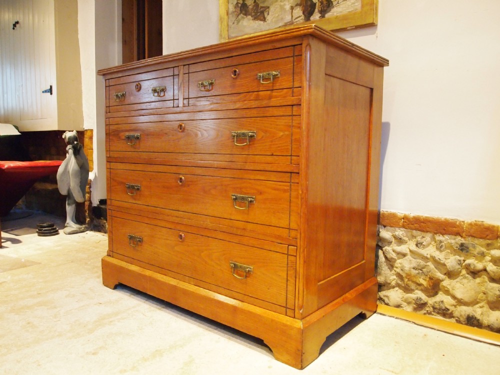 Chest of drawers rare Arts and Crafts solid English Ash c1890 View XII