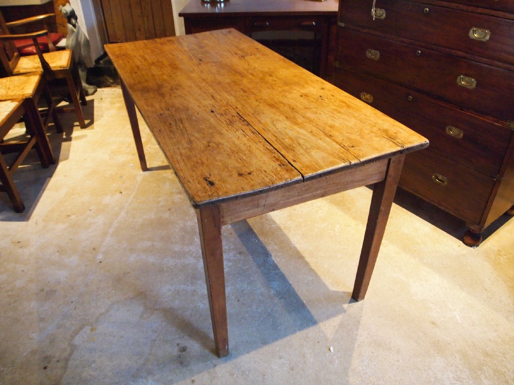 Table refectory rustic French Apple wood dining c1840 View V