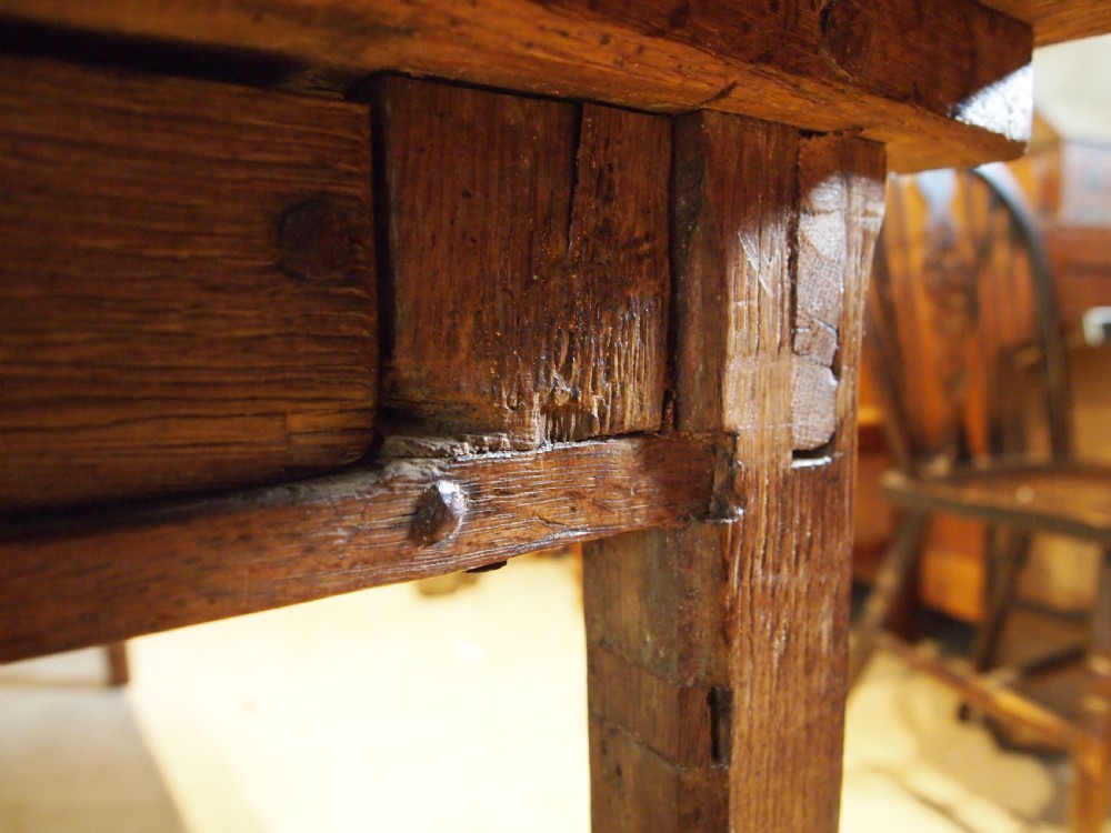Table rare refectory farmhouse English Oak Queen Anne c1700 View VII