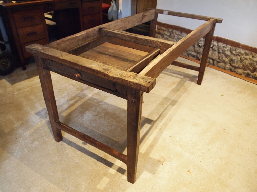 Table rare refectory farmhouse English Oak Queen Anne c1700 View IX