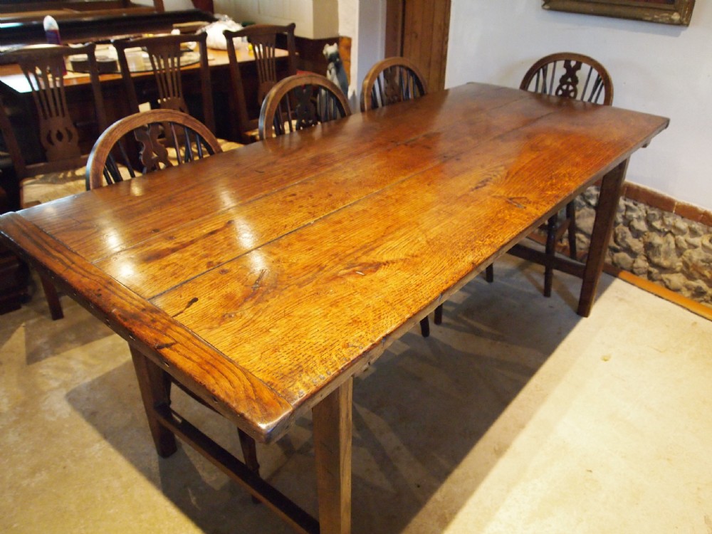 Table rare refectory farmhouse English Oak Queen Anne c1700 View X