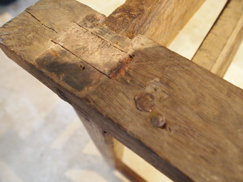Table rare refectory farmhouse English Oak Queen Anne c1700 View XI