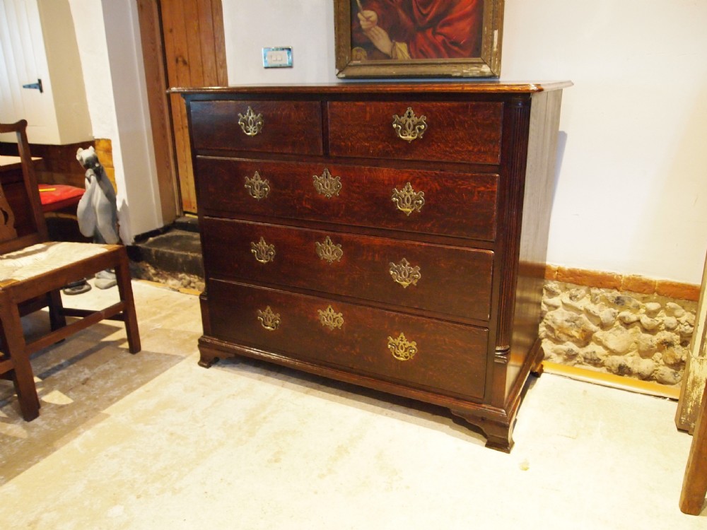 Chest of drawers stunning original brasses George III Oak c1770