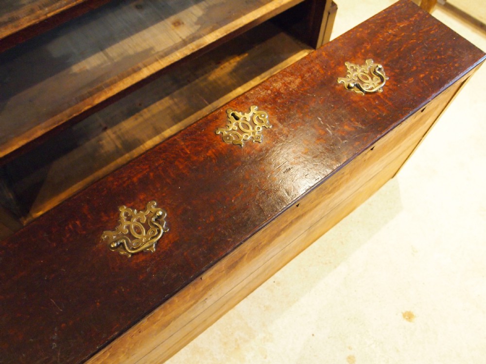 Chest of drawers stunning original brasses George III Oak c1770 View II