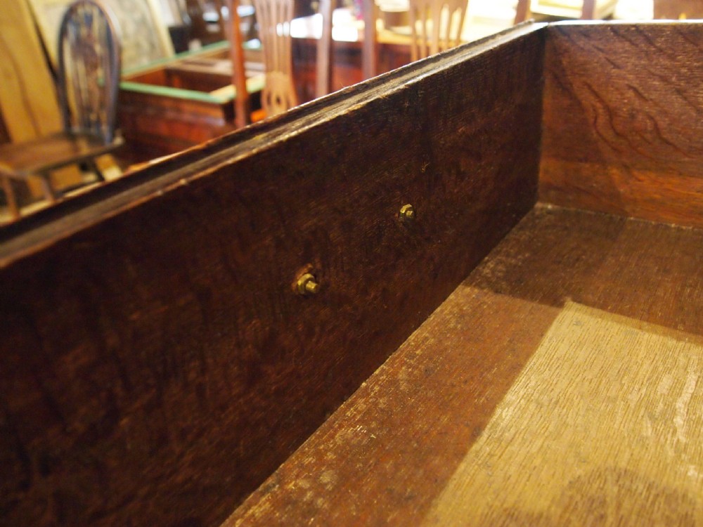 Chest of drawers stunning original brasses George III Oak c1770 View XII