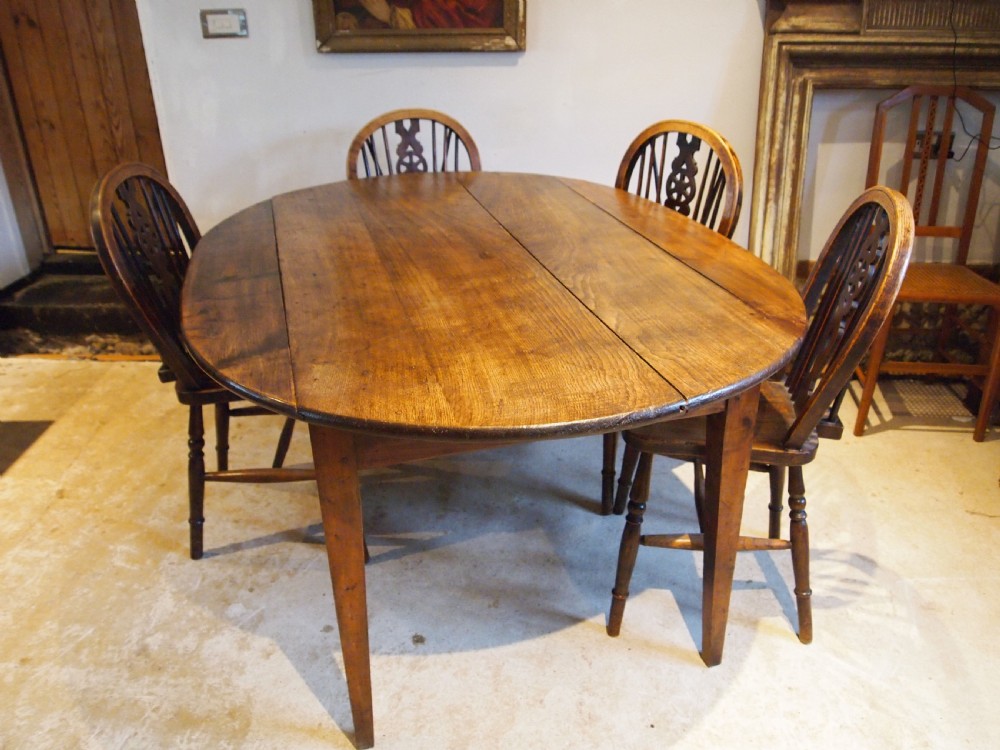 Table dining refectory Elm and Cherry French c1840 View IV
