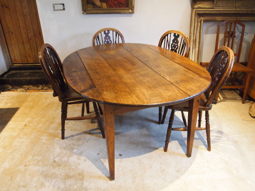 Table dining refectory Elm and Cherry French c1840 View VI