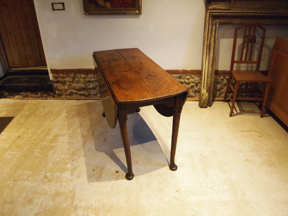 Table dining rare Oak drop leaf George III c1780 View III
