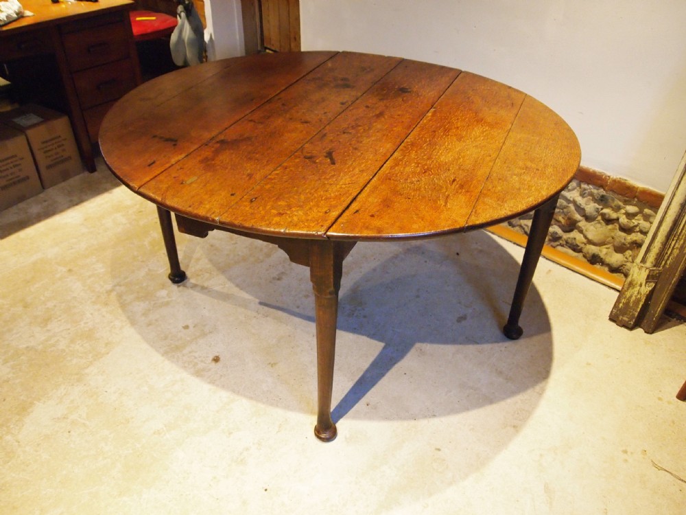 Table dining rare Oak drop leaf George III c1780 View V