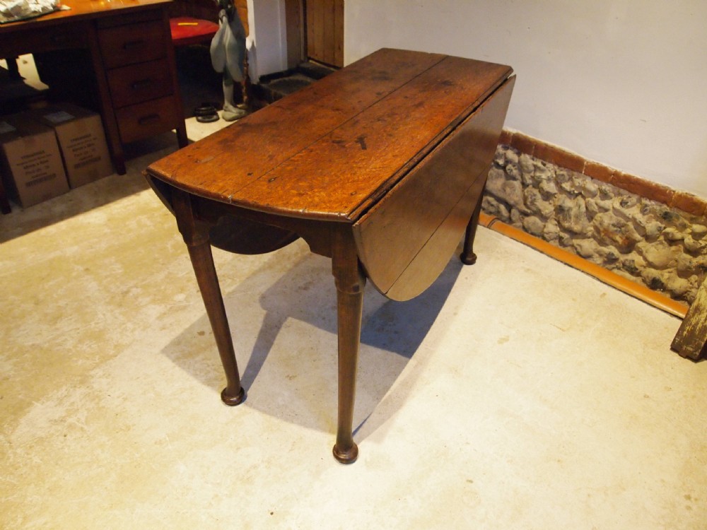 Table dining rare Oak drop leaf George III c1780 View VI