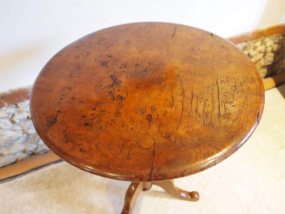 Table rare Burr Elm tilt top wine hall lamp c1850 View VII